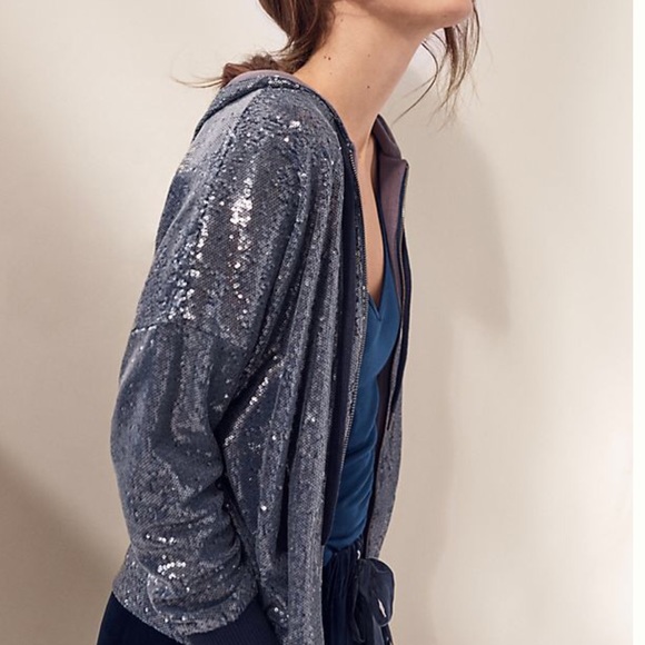 Anthropologie  Sequined Hooded Sweatshirt - Picture 3 of 7